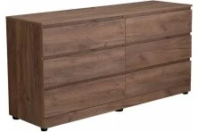 Aquanet Комод Сканди 160x48 см, Дуб крафт (6 ящиков)