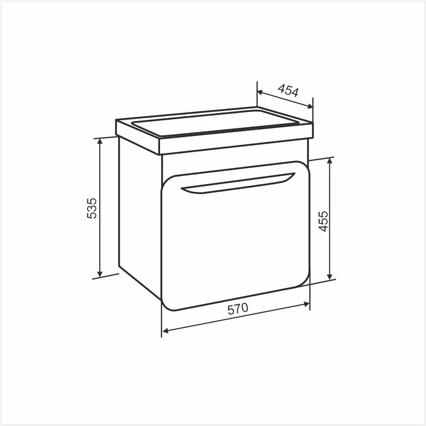 Приобрести aqua de marco тумба подвесная с раковиной skandi 60см, два ящика, белый 2060wcsca/h; s-um-mod60/1