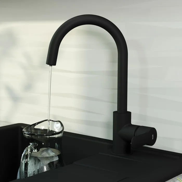 Приобрести iddis смеситель для кухни cuba 339,5мм, черный cubblfji05