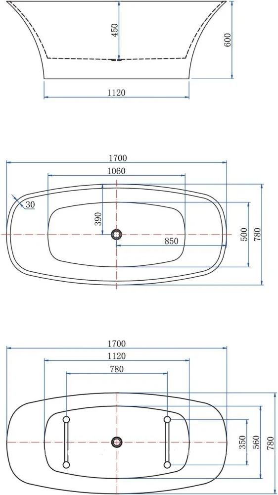 Приобрести aquanet акриловая ванна family smart 170x78 см, 88778 gloss finish