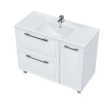 Mirsant Тумба напольная Адель 100 см с раковиной Next-100, белая УТ000062631