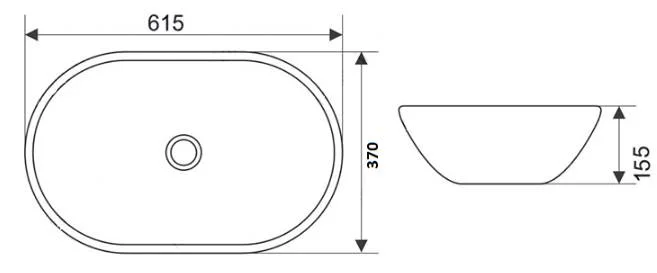 Приобрести раковина накладная ceramalux 61 см nc 7811ajw