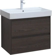 Aquanet Тумба с раковиной Nova Lite 75 см,дуб черный (2 ящика)