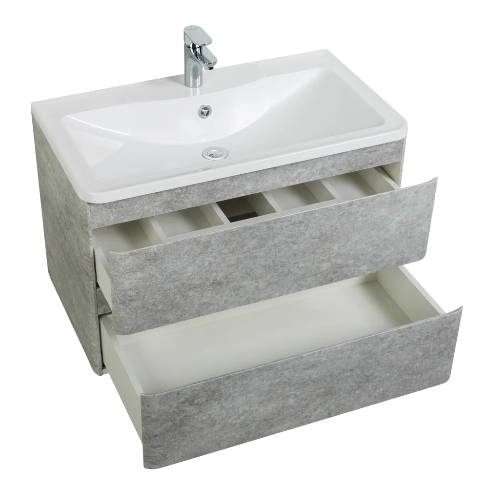 Приобрести belbagno тумба с раковиной albano 100 см, подвесная cemento verona grigio, белая раковина