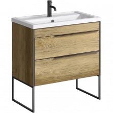 Тумба напольная с раковиной Aqwella Fargo 80 см, Дуб балтийский FRG0108DB/FRGN440