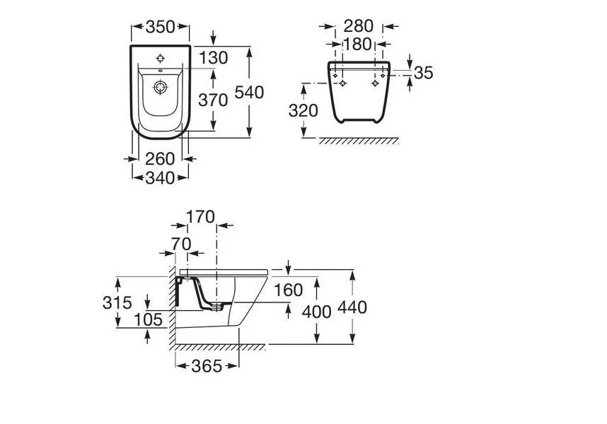 Приобрести биде подвесное roca gap, 7.3574.7.500.0