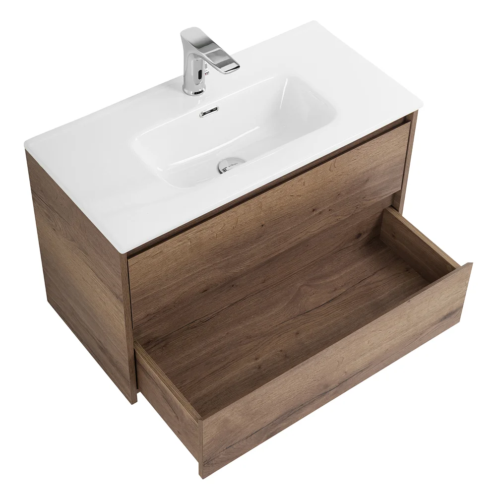 Приобрести belbagno тумба с раковиной kraft 39 80 см, подвесная rovere tabacco, белая раковина