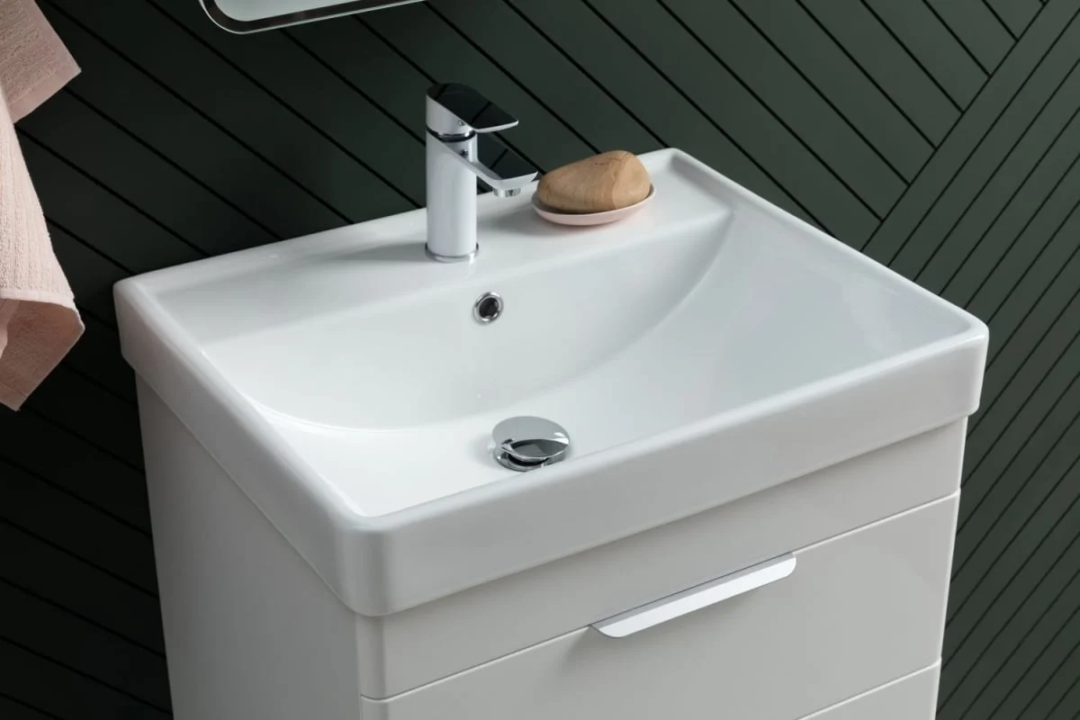 Приобрести aquanet тумба с раковиной ирис new 81 см, белая глянец (1 ящик, 2 дверцы)