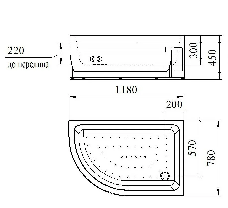 Приобрести радомир акриловый душевой поддон соул 2 120х80, асимметричный