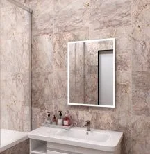 Continent Зеркало с подсветкой Frame 70х90 см, сенсорный включатель, серое