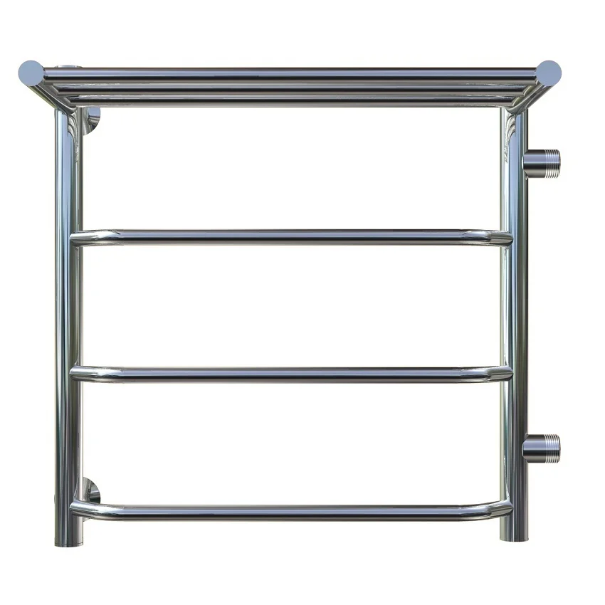 Приобрести тругор водяной полотенцесушитель браво п4 500х600 мм r с полкой и боковым подводом, хром 00-00017292