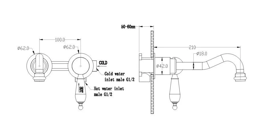 Приобрести boheme смеситель для раковины brillante, настенный, хром 347