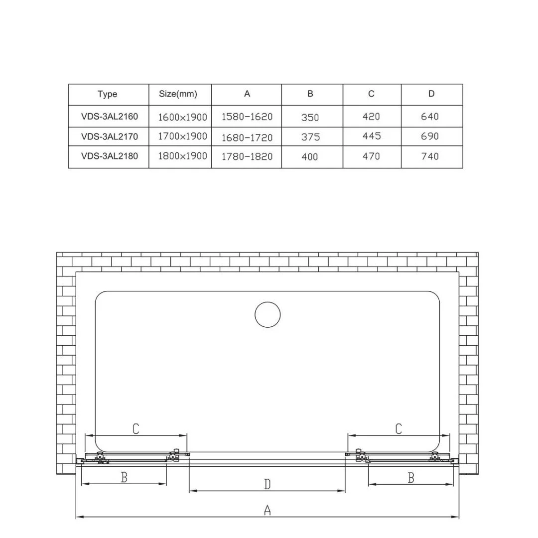 Приобрести vincea душевая дверь alpha 160 см, прозрачное, хром vds-3al2160cl