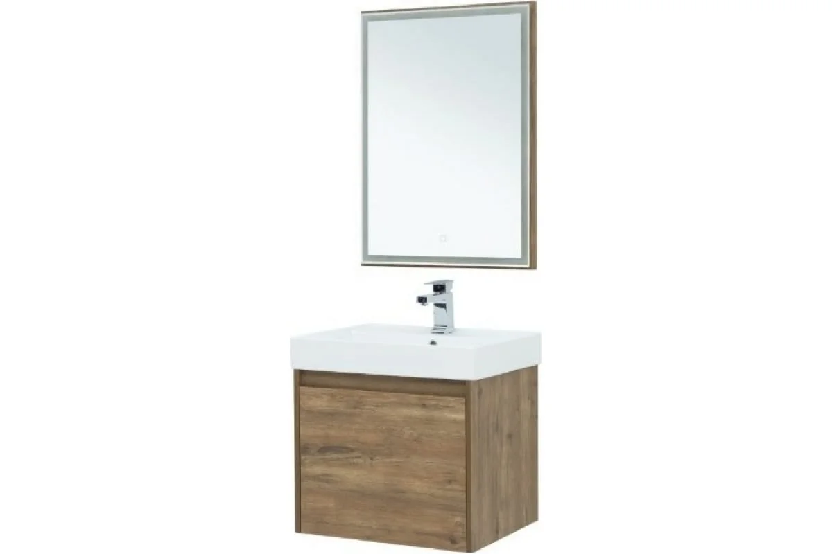 Приобрести aquanet зеркало nova lite 60 см, led подсветка, дуб рустикальный