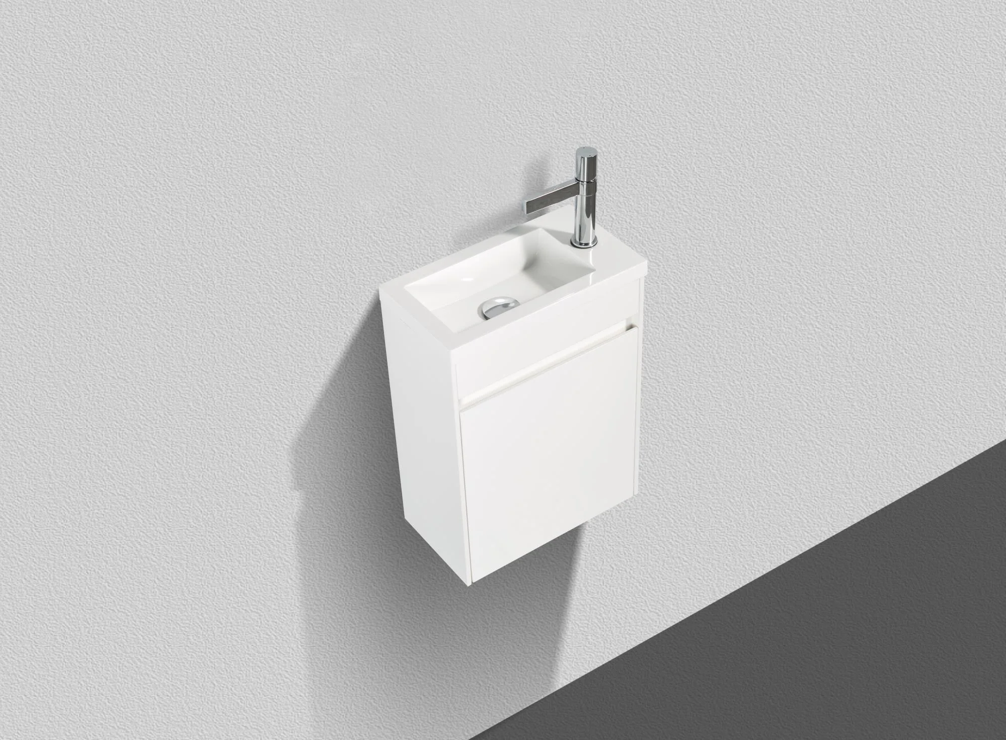 Приобрести belbagno тумба с раковиной pietra mini 46 см, подвесная с дверью 46-r bianco lucido, белая раковина