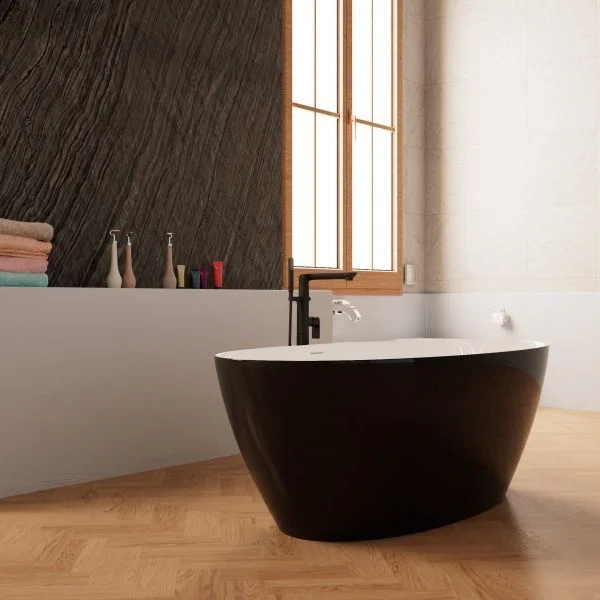 Приобрести frank акриловая ванна f6123 white/black,170х81см, отдельностоящая