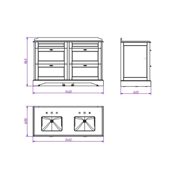 Приобрести caprigo тумба с раковиной greenwich 140 см, бежевая, эмаль