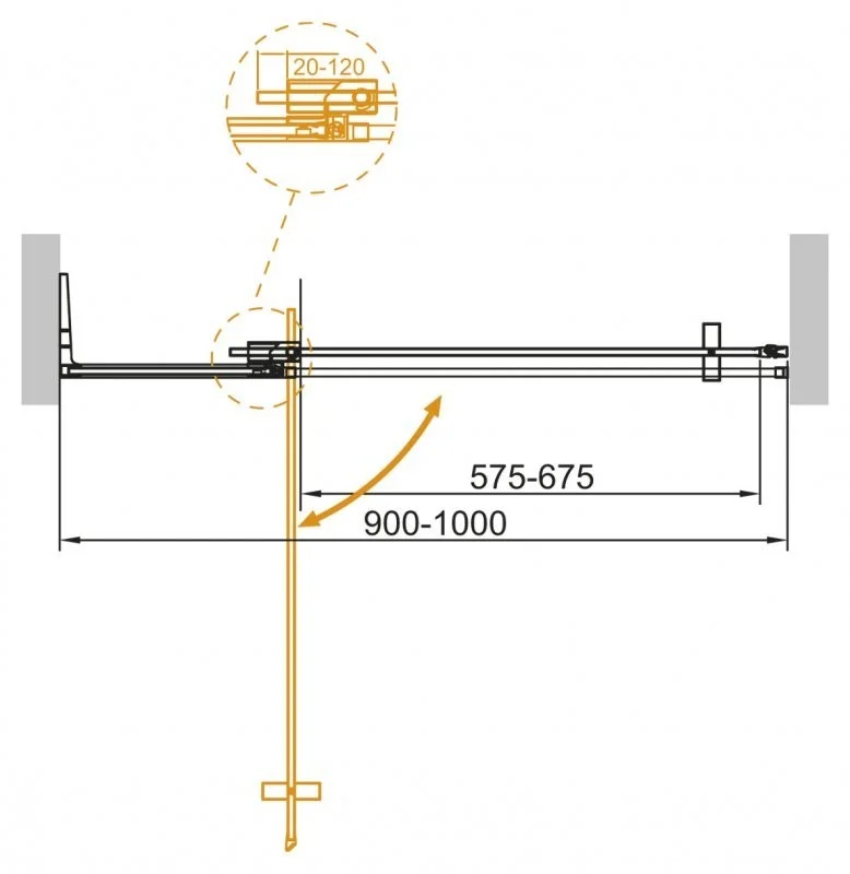 Приобрести cezares дверь душевая slider-b-1 90x195см slider-b-1-90/100-c-nero