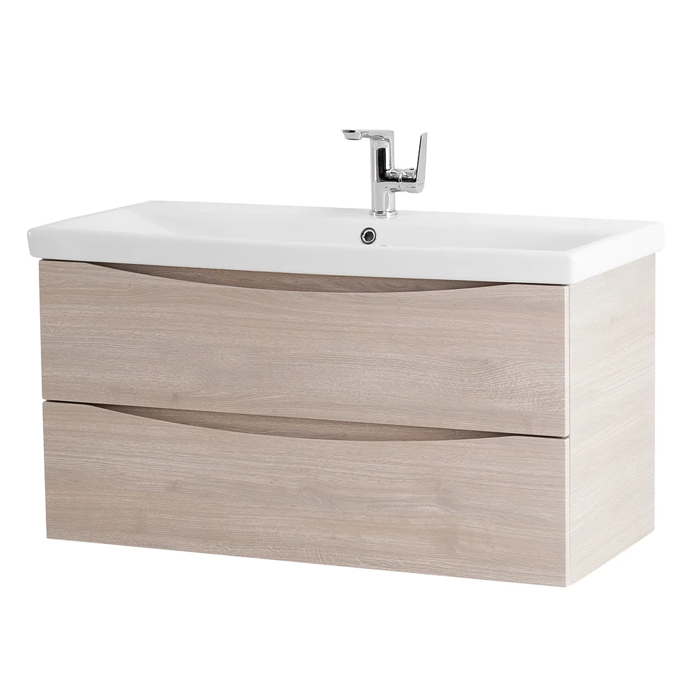 Приобрести belbagno тумба с раковиной marino-cer 100 см, подвесная rovere grigio, белая раковина