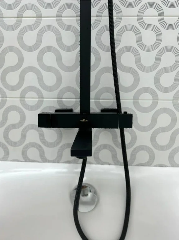 Приобрести душевая система vieir cielo 974 мм, с термостатом, черный v393561c