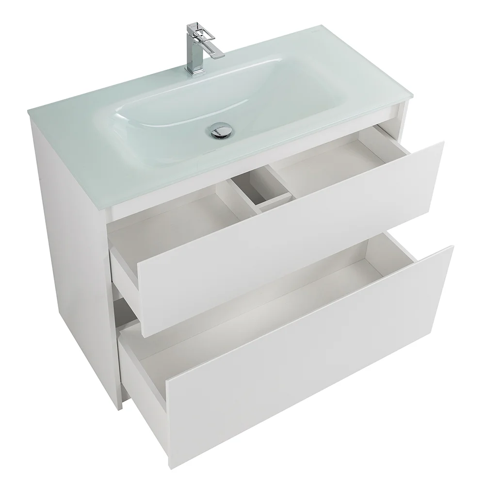 Приобрести belbagno тумба с раковиной kraft 100 см, напольная bianco opaco, белая глянцевая раковина