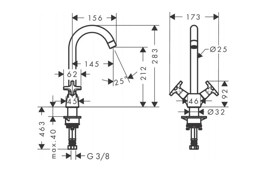 Приобрести смеситель для кухни hansgrohe logis classic 71285000