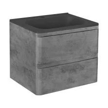 Vincea Тумба подвесная Vico 60 см, бетон с черной матовой раковиной VMC-2V600BT;VCB-2VP600B