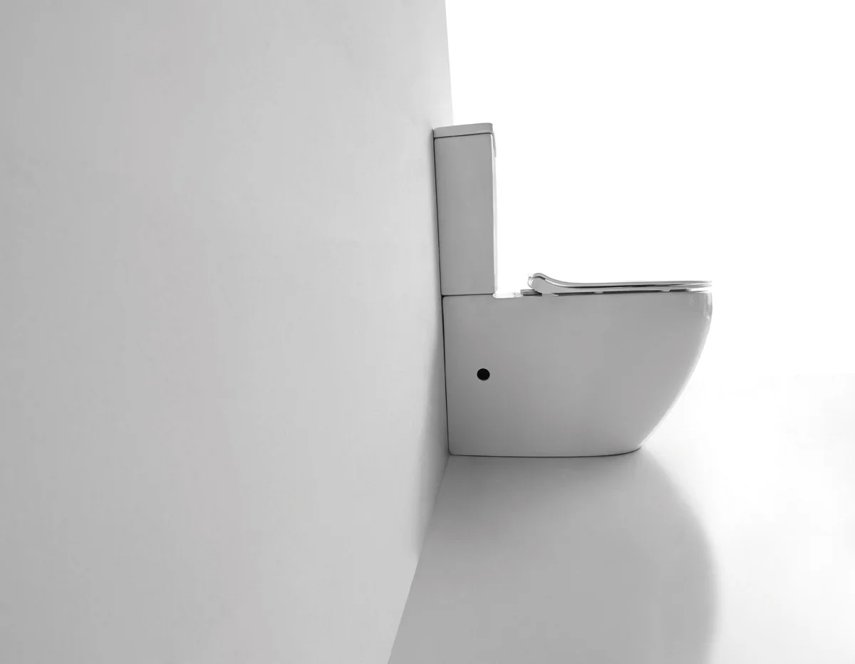 Приобрести унитаз напольный, безободковый с сиденьем ceramalux tornado ns-2176