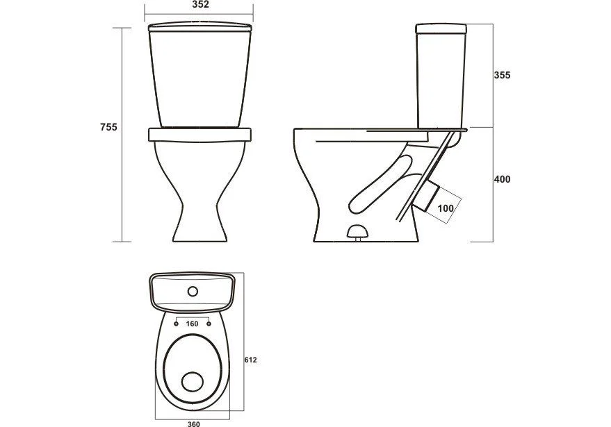 Приобрести унитаз напольный sanita эталон эконом, сиденье с крышкой полипропилен