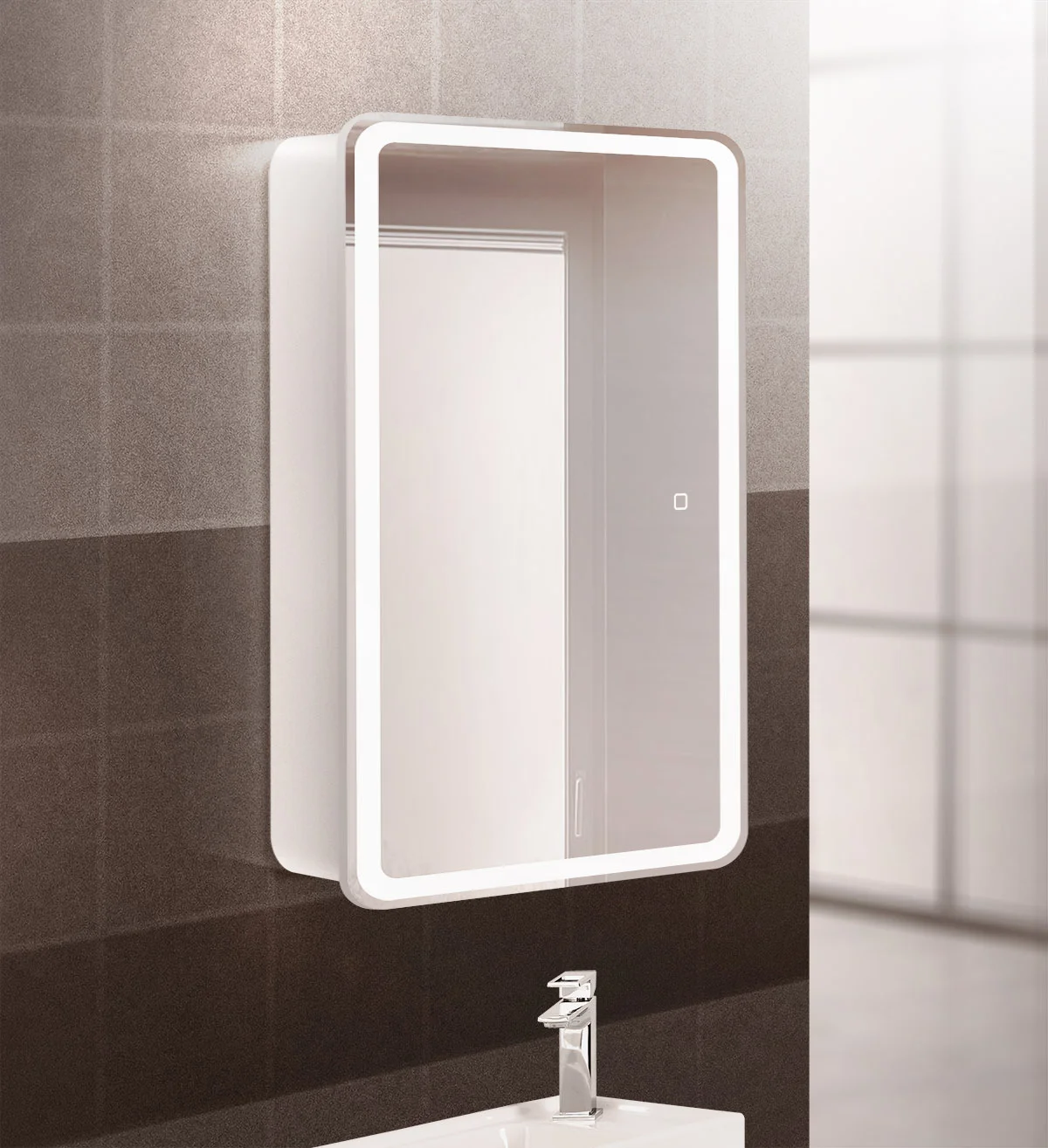 Приобрести belbagno зеркало-шкаф 50х80 см spc-mar-500/800-1a-led-tch