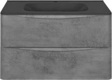 Vincea Тумба подвесная Paola 80 см, бетон с черной матовой раковиной VMC-2P800BT;VCB-2VP800B
