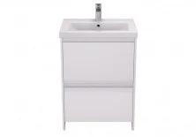 Тумба напольная с раковиной Velvex Klaufs 60 см tnKLA.60.2Y-616.216, белый