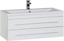 Aquanet Тумба с раковиной Верона 100 см, белая (подвесная 2 ящика)