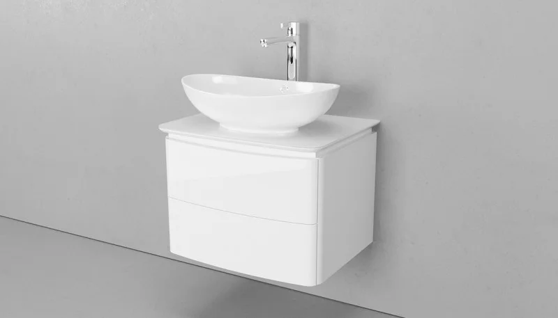 Приобрести тумба подвесная с раковиной velvex luna 75 см, белый