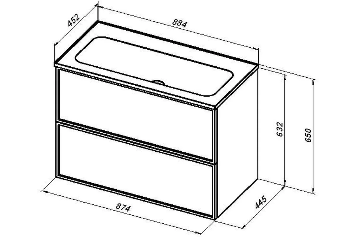 Приобрести aquanet раковина арт 90 88х452 см, белая