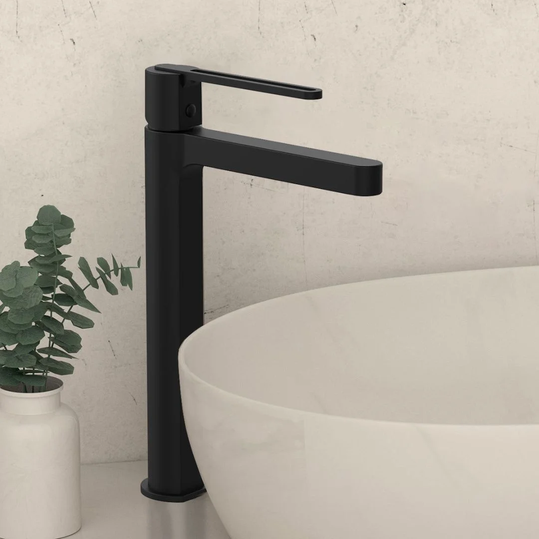 Приобрести vincea высокий смеситель для раковины rondo, черный матовый vbf-1r2mb