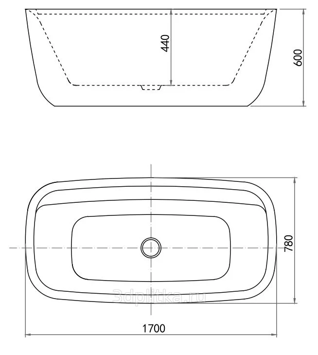 Приобрести aquanet акриловая ванна family fine 170x78 см, 95778 gloss finish