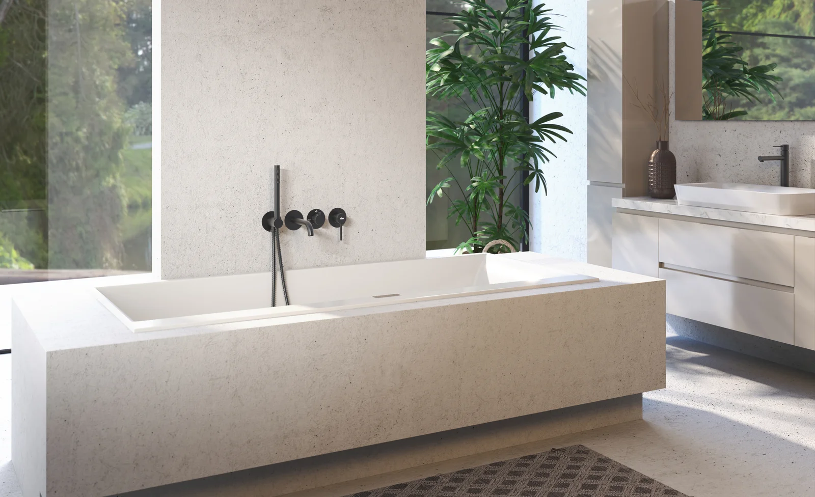 Приобрести смеситель встроенный для ванны с душем timo saona 2314/03ysm черный