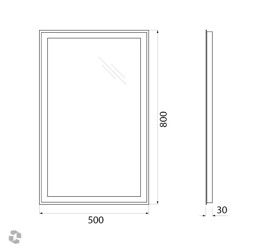 Приобрести belbagno зеркало 50х80 см spc-grt-500-800-led-btn