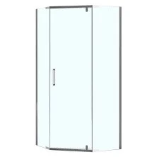 Loranto Душевое ограждение NEO 100x100x195 прозрачное закаленное стекло 8 мм, Easy clean, профиль серебро, без поддона (CS-22108-100)