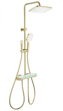 Душевая система с термостатом WONZON & WOGHAND MUSE Lumia, Брашированное золото (WW-B4174-BG)