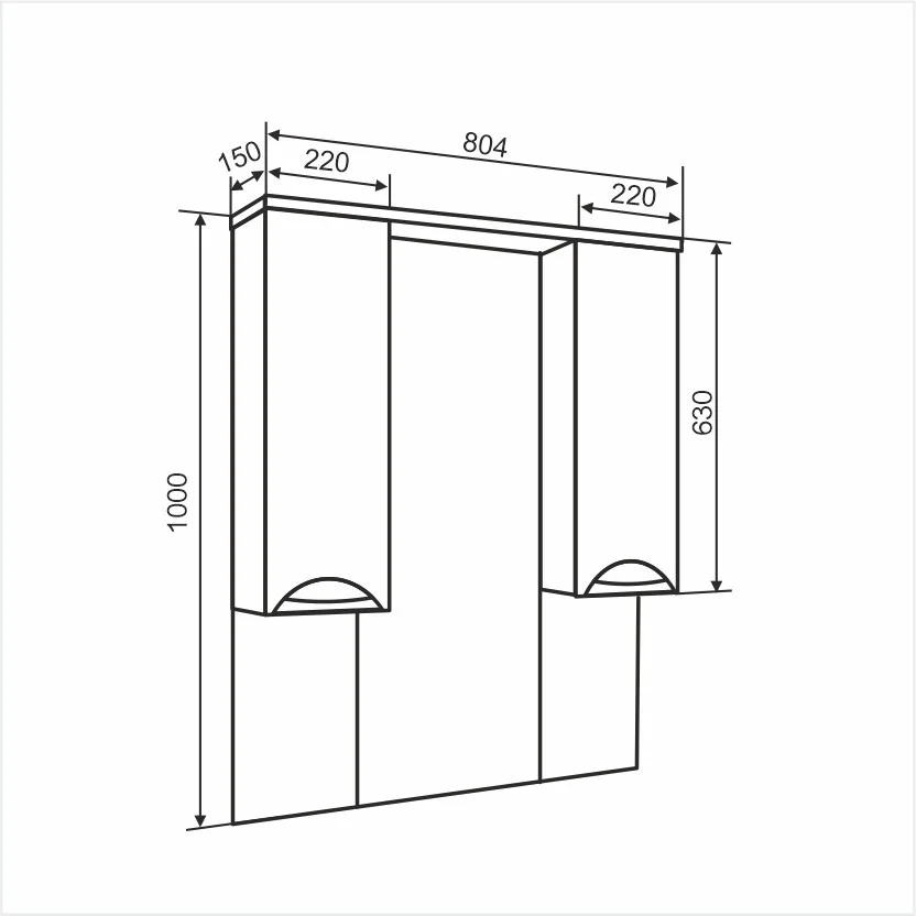 Приобрести aqua de marco зеркало-шкаф eleganse 80 см, белый\хром 1080cele