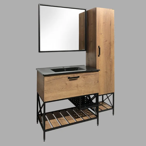 Приобрести сomforty тумба с раковиной "бредфорд-90" дуб темный, черная раковина