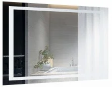 Azario Зеркало 100х70 см, белый, сенсорный выключатель, диммер, AZ-Z-047CS