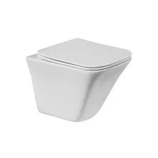 BelBagno Унитаз безободковый подвесной MARMI с сиденьем дюропласт, микролифт, белый BB052CHR/BB052SC