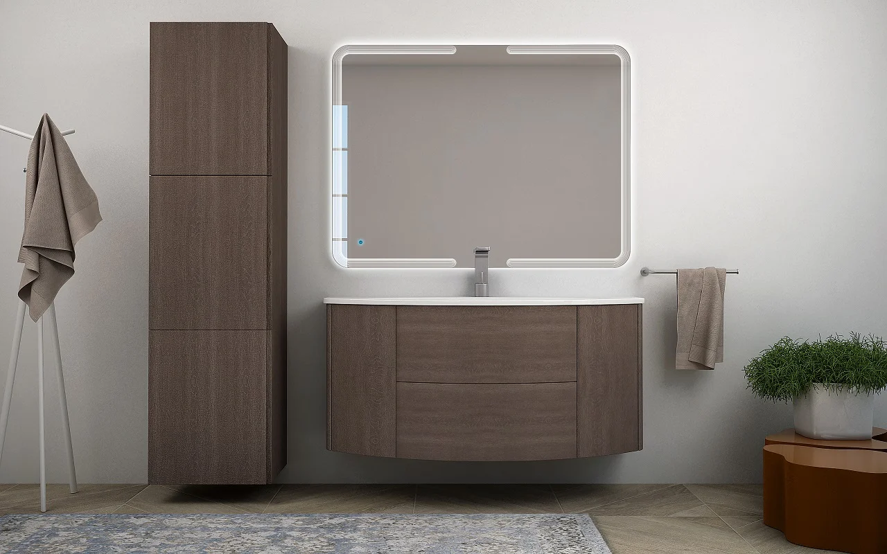 Приобрести cezares тумба подвесная с раковиной eden 121 см rovere scuro soft, коричневая 54408