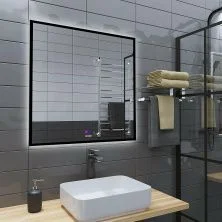 Grossman Зеркало с подсветкой Pragma Норма Black 80х80 см, с подогревом, черное 1880802