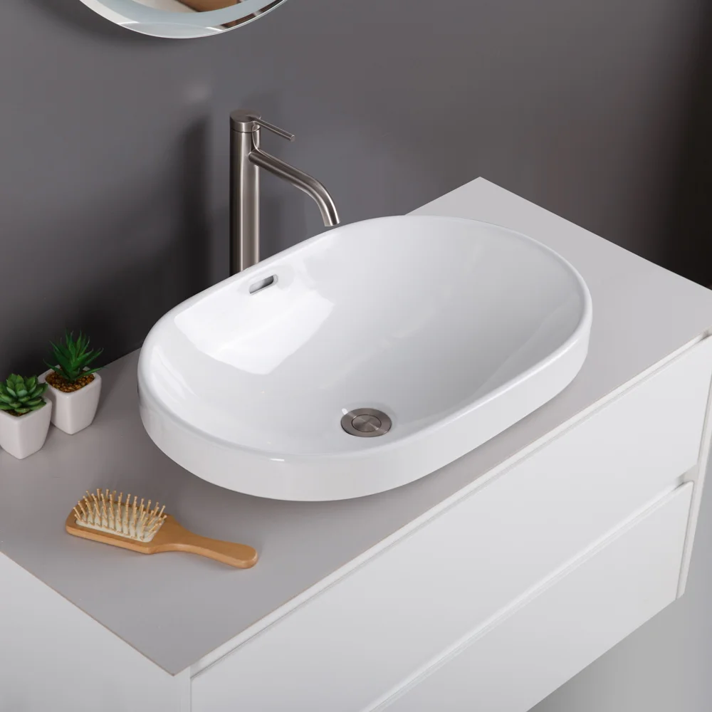 Приобрести belbagno накладная раковина 40х60 см, белая bb1004