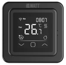 IQWATT Программируемый терморегулятор SMART HEAT Wi-Fi BLACK с сенсорным дисплеем