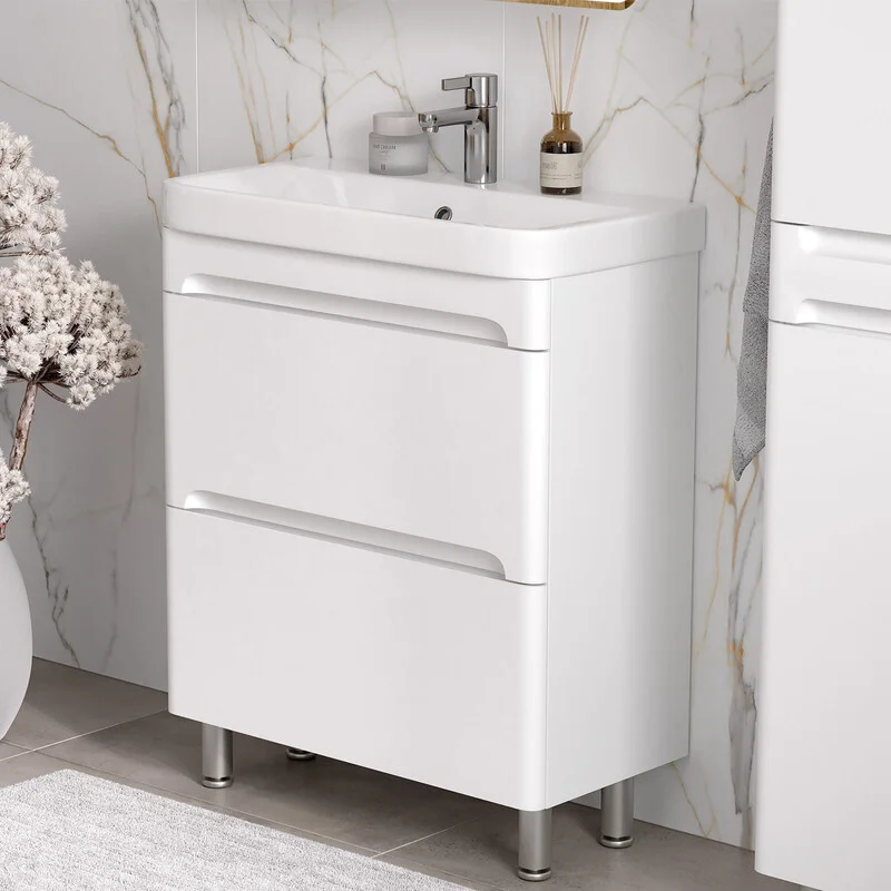 Приобрести equil тумба напольная с раковиной nice 60 см, белая матовая tnnice60.2y-05